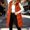Orange, variant on WIZUTIZ Women's Solid Color Long Puffer Vest Hooded High Neck Button Zip Front Pockets Down Cotton Warm Winter Sleeveless Jacket Outerwear