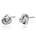 thumbnail image 5 of 14K Solid White Gold Twisted Love Knot Symbol Stud Earrings, 5 of 10