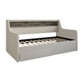 thumbnail image 5 of Home Design Brianna Twin Daybed with Upholstered Frame, Nailhead Trim, Built-In Storage with Two Drawers, Stylish Seating and Sleeping Solution, Warm Gray, 5 of 6