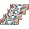 thumbnail image 3 of SKYSONIC Faucet Absorbent Mat 3 Pcs Tropical Leaves Pattern Kitchen Faucet Splash Catcher Washable Counter Drying Pads Behind Faucet for Kitchen Bathroom, 3 of 7