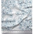 thumbnail image 1 of Soimoi Blue Rayon Fabric Artistic Floral Print Sewing Fabric Yard 56 Inch Wide, 1 of 3