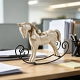 thumbnail image 6 of Distressed-style Wooden Rocking Horse Ornament -style Tabletop Decor Nostalgic Bookshelf Accessory Handcrafted Piece And Holiday Gift, Farmhouse Garden Home Office Desk Decor, 6 of 6