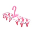 thumbnail image 1 of keepw 12 Clip olding Drying Rack Underwear Socks Clip Multi-functional Clothes Rack Hot Sale High Quality Folding Plastic Clothing candy pink 1Set, 1 of 4