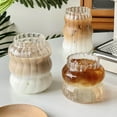 thumbnail image 5 of Ripple Drinking Glasses - Modern Kitchen Vintage Wavy Drinking Glasses- Unique Origami Ribbed Glassware For Weddings, Cocktails, Glass Cup Coffee Mug, 5 of 7