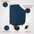 thumbnail image 2 of Stackable Chair Cover 12 Oz Waterproof - 100% Weather Resistant PVC Coated Patio Furniture Cover with Air Pockets & Drawstring for Snug Fit (25W x 35D x 45H x 15 FH, Blue), 2 of 6