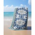thumbnail image 4 of Blue Boho Beach Towels Oversized Super Absorbent, Farmhouse Bohemian Medallion Oriental Flower Lightweight Bath Towel Quick Dry Sets For Bathroom/Pool/Rv Camping/Beach Play/Gym Room/Picnic 35"x70", 4 of 8