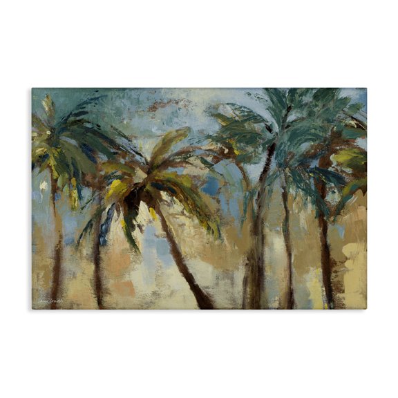 Stupell Industries Abstract Brushed Palms Botanical & Floral Painting Gallery Wrapped Canvas Art Print Wall Art, 24 x 16