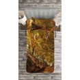 thumbnail image 3 of Ambesonne Nature Quilted Bedspread Set 2 Pcs, Autumn Foliage Forest, Twin Size, Brown Amber Marigold, 3 of 3