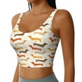 thumbnail image 2 of Fotbe Dachshund Pattern Womens' Sports Bra Longline Wirefree Padded with Medium Support Sports Moisture-Wicking Workou Vest,Tank Top-Medium, 2 of 9