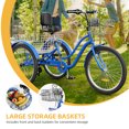 thumbnail image 6 of Dextrus 7-Speed 26-Inch Tricycle, 3-Wheel Adult Cruiser Bike, Low Step-Through Design with Front and Rear Baskets, Large Adjustable Seat with Backrest for Seniors, Women, and Men (Blue), 6 of 7