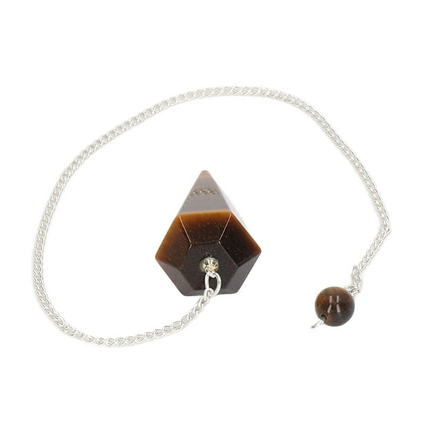 Collares con colgante de piedra puntiaguda hexagonal Bling bling, ojo de tigre amarillo, piedra semipreciosa