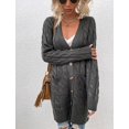 thumbnail image 3 of LAICAIW Womens Cardigan Long Sleeve Cable Knit Sweater Open Front Loose Outwear with Pocket, 3 of 5