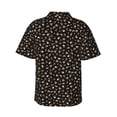 thumbnail image 3 of Balery Flower Pattern On Black Print Men's Hawaiian Shirts Short Sleeve Beach Shirt Relaxed Fit Vacation Button Down Shirts-3X-Large, 3 of 9