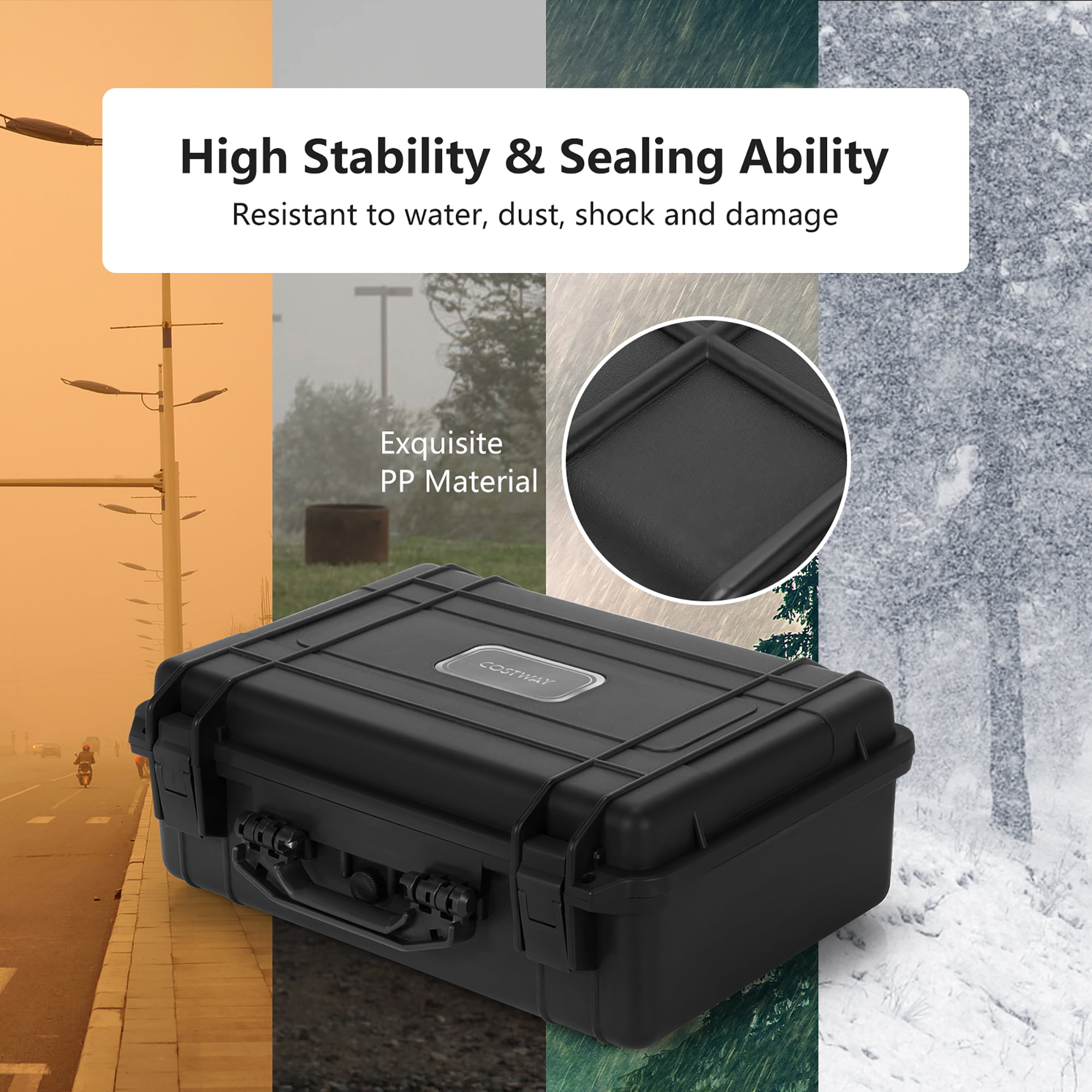 Costway 22-Inch Multi-Purpose Hard Case Camera Carrying Box W/ Customizable  Foam Waterproof IP66