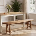 thumbnail image 3 of TRIBEWOOD 63" Solid Wood Dining Bench, Farmhouse Kitchen Table Bench For Dining Room, Easy Assembly, 3 of 5