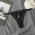thumbnail image 2 of kamemir Women Underwear Women's Ribbed Cotton Thong UnderwearA (Black,One Size), 2 of 3