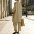 thumbnail image 6 of Ahabrexf Women's Solid Color Jacket with Camisole and Pants 3-Pc Set Casual Loose Fit Summer Outfit, 6 of 9
