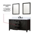 thumbnail image 3 of 60.5 in. Wide Brown Wood Bath Vanity | Ideal for Family Bathrooms | Enjoy Stain - Resistant Countertop and Free Mirrors, 3 of 3