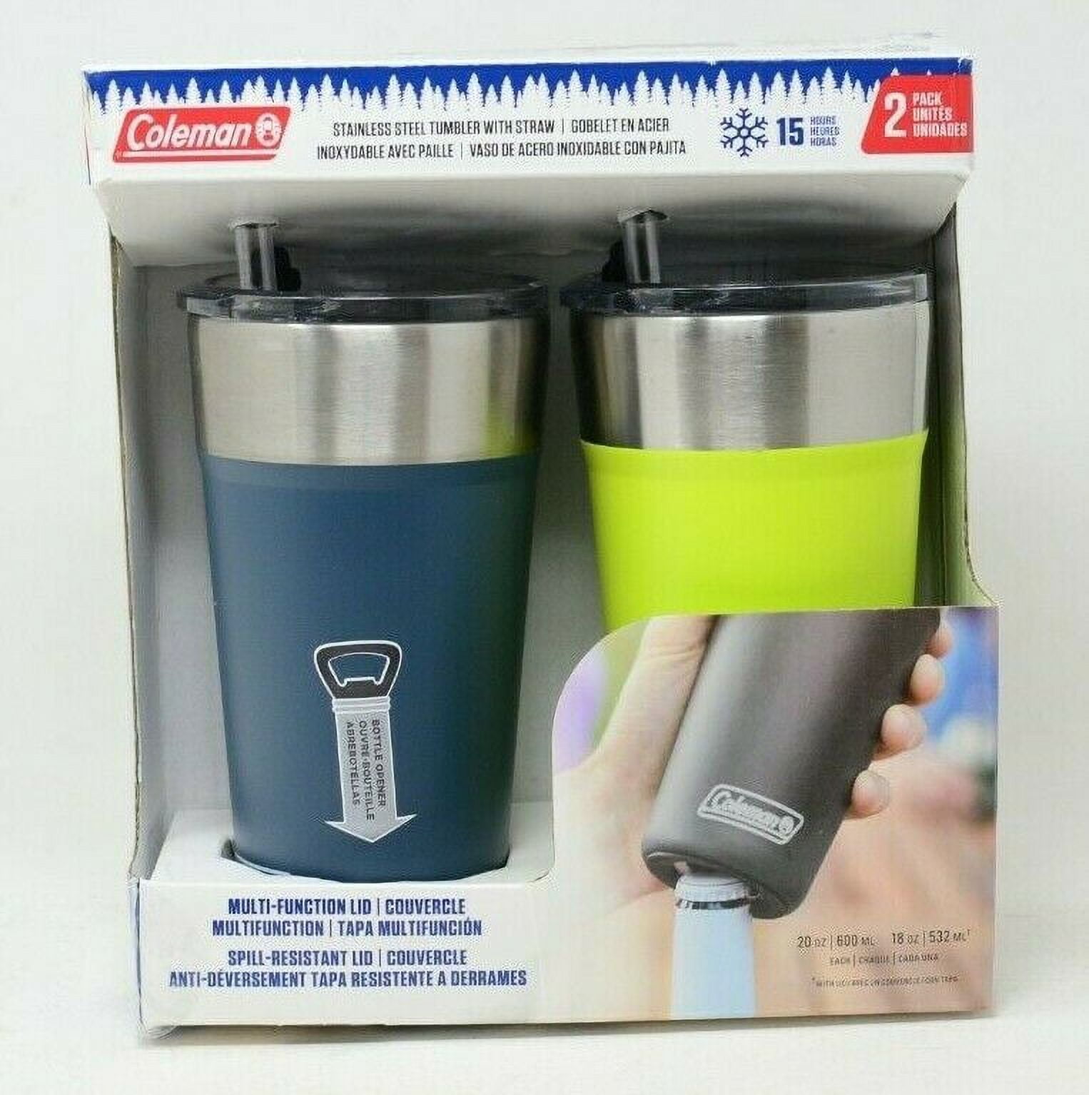 Coleman 20oz Stainless Steel Tumblers w/ Straws 2-Pack Just $13.99 at Costco
