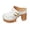 White, variant on Mules for Women Lug Sole Platform High Heels Slip on Backless Sandals Boho Flower Hollow out Breathale Summer Dress Shoes Slippers Black Size 7.5