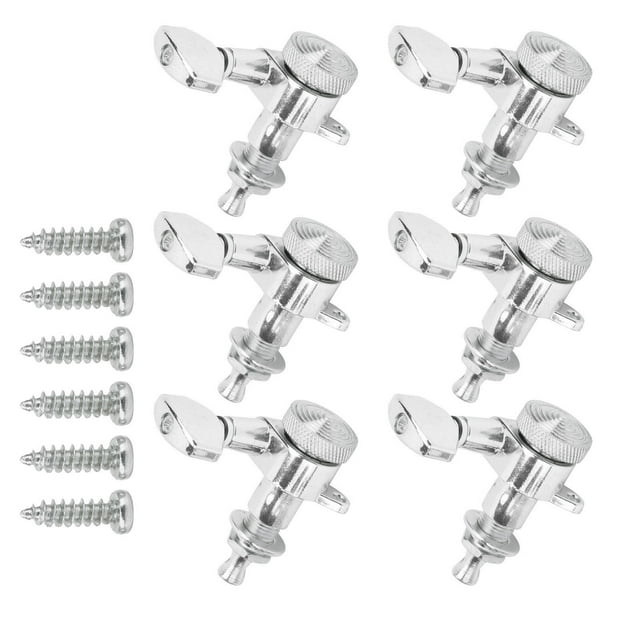 Guitar Machine Head, 0.7in Handle Width Guitar Tuning Keys 6 String Tuner Head Durable Silver With Screws For Replacing Old And Damaged Parst For Most Guitars 6 Right Peg Set,6