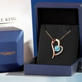 thumbnail image 6 of Gem Stone King 18K Rose Gold Plated Silver Blue Apatite Heart Shape Pendant Necklace for Women (0.94 Cttw, Round 6MM, Gemstone Birthstone, with 18 inch Chain), 6 of 6