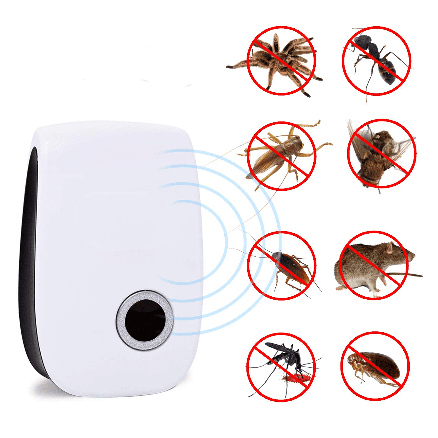 UPGRADED ULTRASONIC PEST REPELLER CONTROL RAT COCKROACH ANT FLY FLEA PESTS 2TYPE 