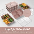 thumbnail image 6 of Bentgo Prep - 20-Piece 3-Compartment Reusable Meal Prep Containers with Lids, PFAS & BPA Free Materials, Durable, Microwave, Freezer, & Dishwasher Safe To Go Food Storage (Rosette Glitter), 6 of 8