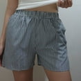thumbnail image 4 of Women Y2K Striped Shorts Elastic Waist Cute Pajama Boxer Shorts Summer Pinstripe Lounge Pj Sleep Short Sleepwear Bottom, 4 of 6