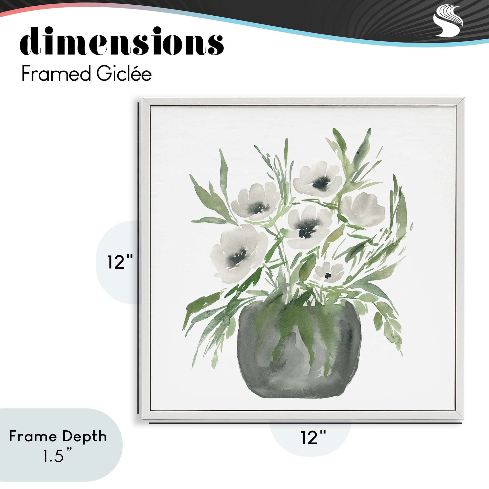 Stupell Industries Soft White Anemones White Framed Giclee Art, design by Lucille Price