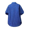 thumbnail image 4 of Yertdoel Men's Button Down Shirts Solid Color Short Sleeve Lapel Neck Shirt with Pocket Soft Comfortable Breathable Hawaiian Beach Vacation Summer Outdoor Casual Tops, 4 of 4