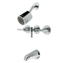 Kingston Brass KBX8131KNL Convergent Triple-Handle Tub and Shower Faucet with Knurled Handle, Polished Chrome
