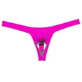 thumbnail image 2 of Botmois 2 PACK Men's Thong String Underwear Male Low-rise Bikini Briefs Bulge Pouch Cutaway Panels Beach Tangas Soft 2P-pink/orange L, 2 of 5