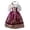 Wine, variant on Xijirk Women's Dirndl Dress Traditional Bavarian Square Neck Lace Up Front Cold Shoulder Puff Half Sleeve Floral Print Midi Floral Decor for Oktoberfest Themed Party Cosplay,S