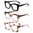 thumbnail image 3 of REAVEE Oversized Square Reading Glasses Oprah Style for Women, Blue Light Blocking Large Frame Computer Readers Spring Hinge Set of 3, 3 of 4