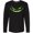 AB-Black, variant on Inktastic Sinister Grinning Pumpkin Face in Lime Green Glow Long Sleeve T-Shirt