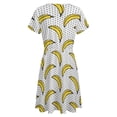 thumbnail image 5 of Cute Yellow Banana Short Sleeve Dress Women Summer Evening Dresses Ladies Sundress, 5 of 7
