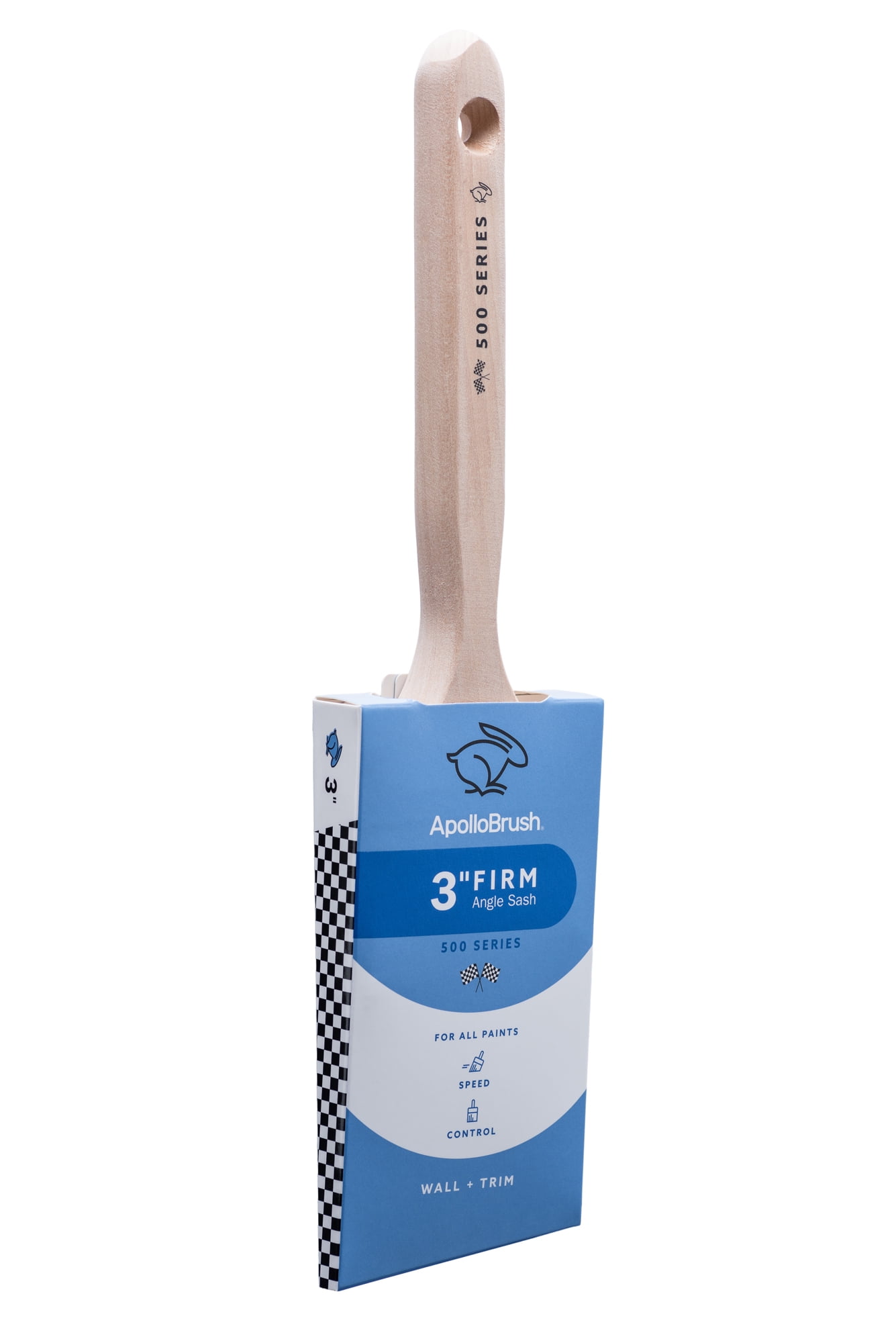 Apollo Brush 500 Series Poly Blend Firm Angle Sash Paint Brush (3 Inch)