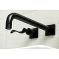 thumbnail image 3 of Kingston Brass KS6050DFL NuWave Two-Handle 3-Hole Wall Mount Roman Tub Faucet in Matte Black, 3 of 6