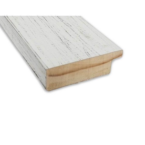 Amanti Art Beveled Wood Bathroom Wall Mirror - Shiplap White Frame Shiplap White Outer Size: 22 x 28 in