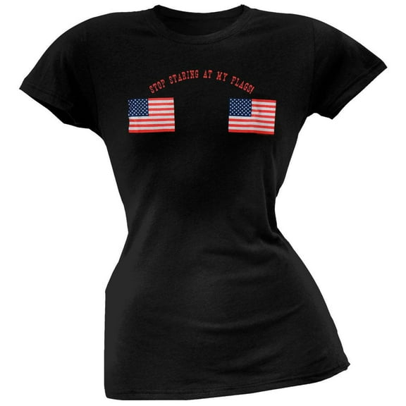 Stop Staring American Flags Juniors T-Shirt - Small