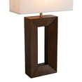 thumbnail image 4 of NOVA of California Julie Standing Table Lamp - Dark Walnut Wood Finish, Weathered Brass, White Linen Shade, 4 of 10