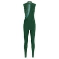 thumbnail image 3 of Raenseen Womens Sparkly Rhinestone Gymnastics Romper Sleeveless Unitard For Rhythmic Dance Competition Dark Green XL, 3 of 5