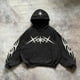 thumbnail image 2 of Sudadera con capucha Y2k Retro Black Star Patchwork Fashion Loose Oversize Bordado Sudadera con capucha Ropa urbana gótica para hombres, 2 of 4