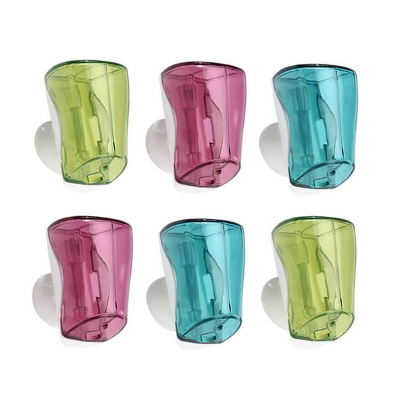 6Pcs Home Bathroom Wall Toothbrush Stand Suction Cup Design Toothbrush Holder