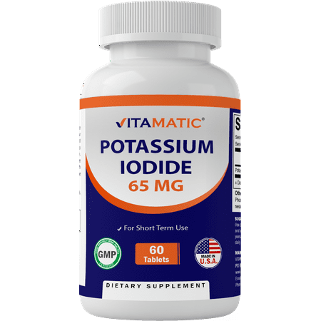 Vitamatic Potassium Iodide 65 mg per Serving - 60 Tablets - Thyroid Support - Exp Date 03/2025