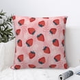 thumbnail image 4 of Yiaed Strawberries Print Pillow Covers Super Soft Decorative Square Throw Pillow Covers Case Cushion Covers for Sofa Couch Bedroom Car Decor（No pillow core）-16"x16", 4 of 7