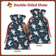thumbnail image 2 of Cauagu Friendly Sharks Pattern Christmas Gift Bag,Drawstring Xmas Gift Bags Holiday Gift Wrapping Gift Pouch with Tag Holiday Gift Bags Party Favor Bags,1PCS-Medium, 2 of 9