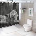 thumbnail image 7 of Orinice Wolf Grass Forest Bathroom Decor Set with Hooks | Colorful Luxurious Graphic Print Polyester Fabric Shower Curtain Set | Home Bathtubs Bathroom Curtain Decoration 36x72, 7 of 7