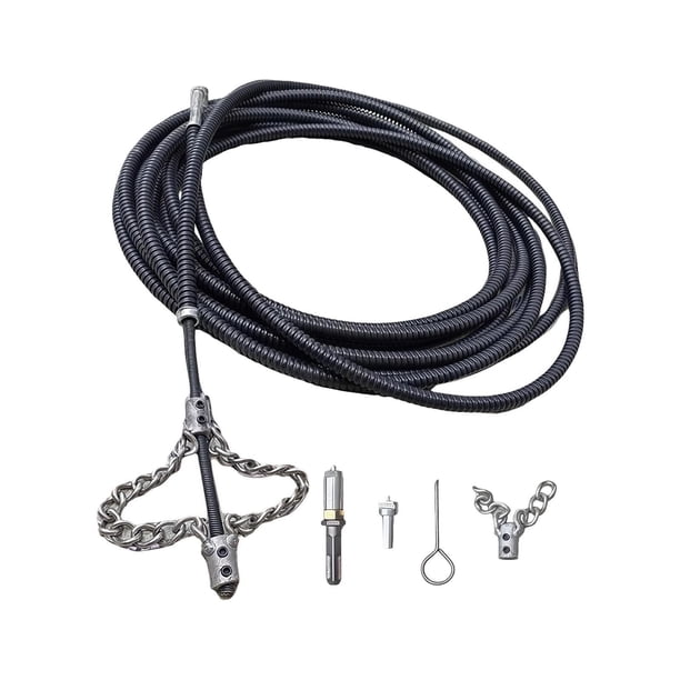 Cadena de Eje Flexible para Dragado de Tuberías de Alcantarillado Herramienta Desincrustante Flexible Removedor de Obstrucciones de Drenaje Herramient 15 metros